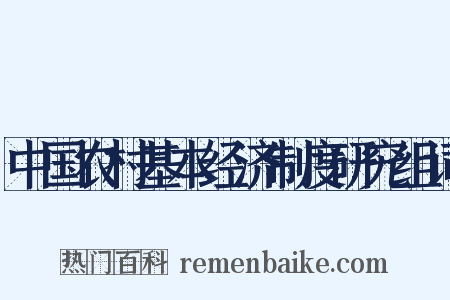 中国农村基本经济制度研究组词是什么意思的图片